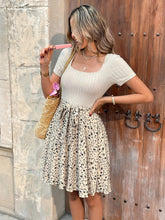 Women's Casual Holiday Floral Patchwork Mini Dress